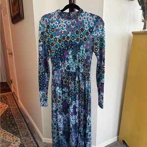 Kate Spade by Nicola Glass Blue Floral Dress